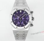 Swiss Clone Audemars Piguet Royal Oak Stainless Steel Purple Chronograph Dial 41mm